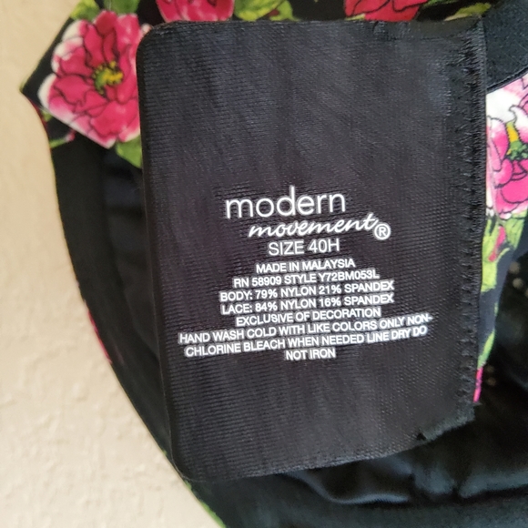 Modern Movement Floral Lace Underwire Bra Size 40H New - Picture 7 of 7